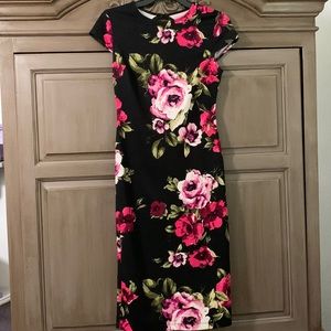 Premier amour floral fitted dress